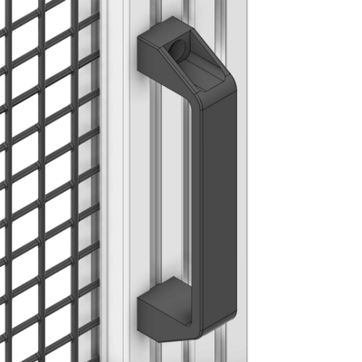 50-201-3SS MODULAR SOLUTIONS 180 BLACK NYLON PULLHANDLE<BR>STAINLESS STEEL HARDWARE 28MM X 196MM X 50MM